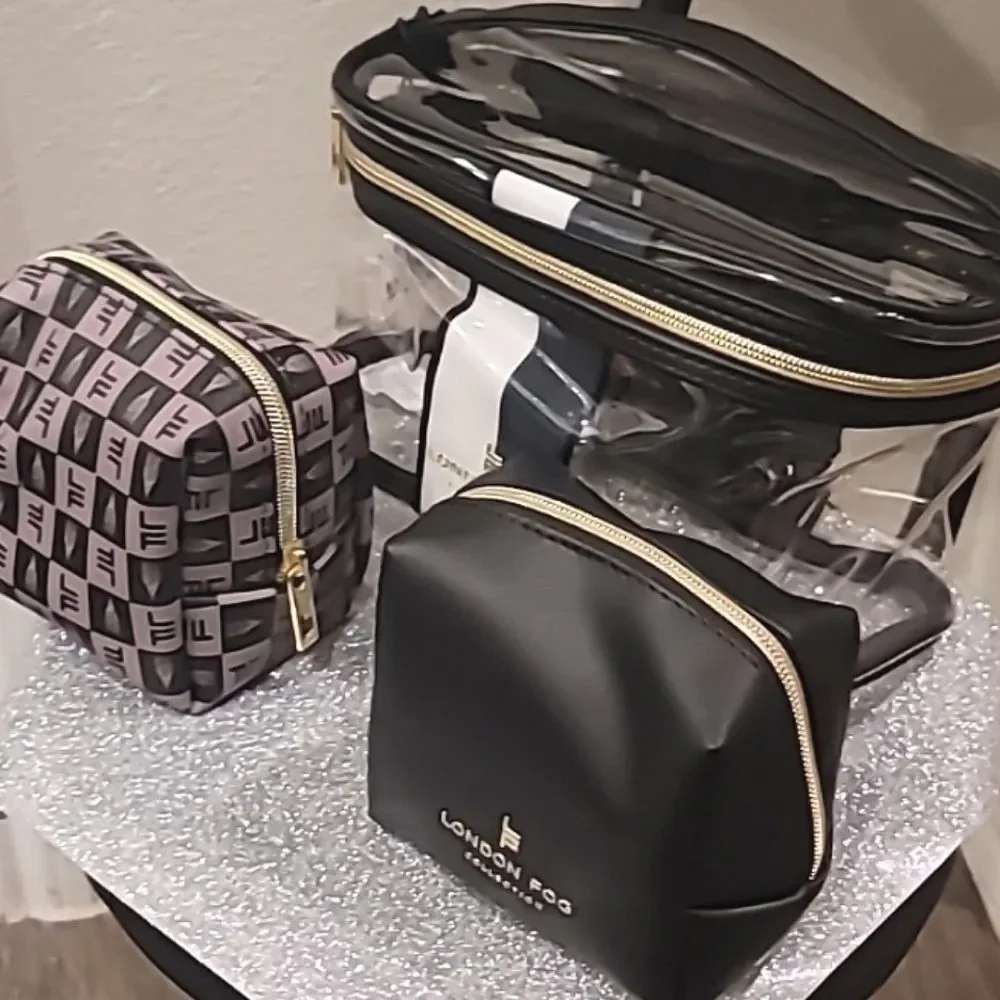 London Fog 3-Piece Nested‎ Cosmetic Travel Bags